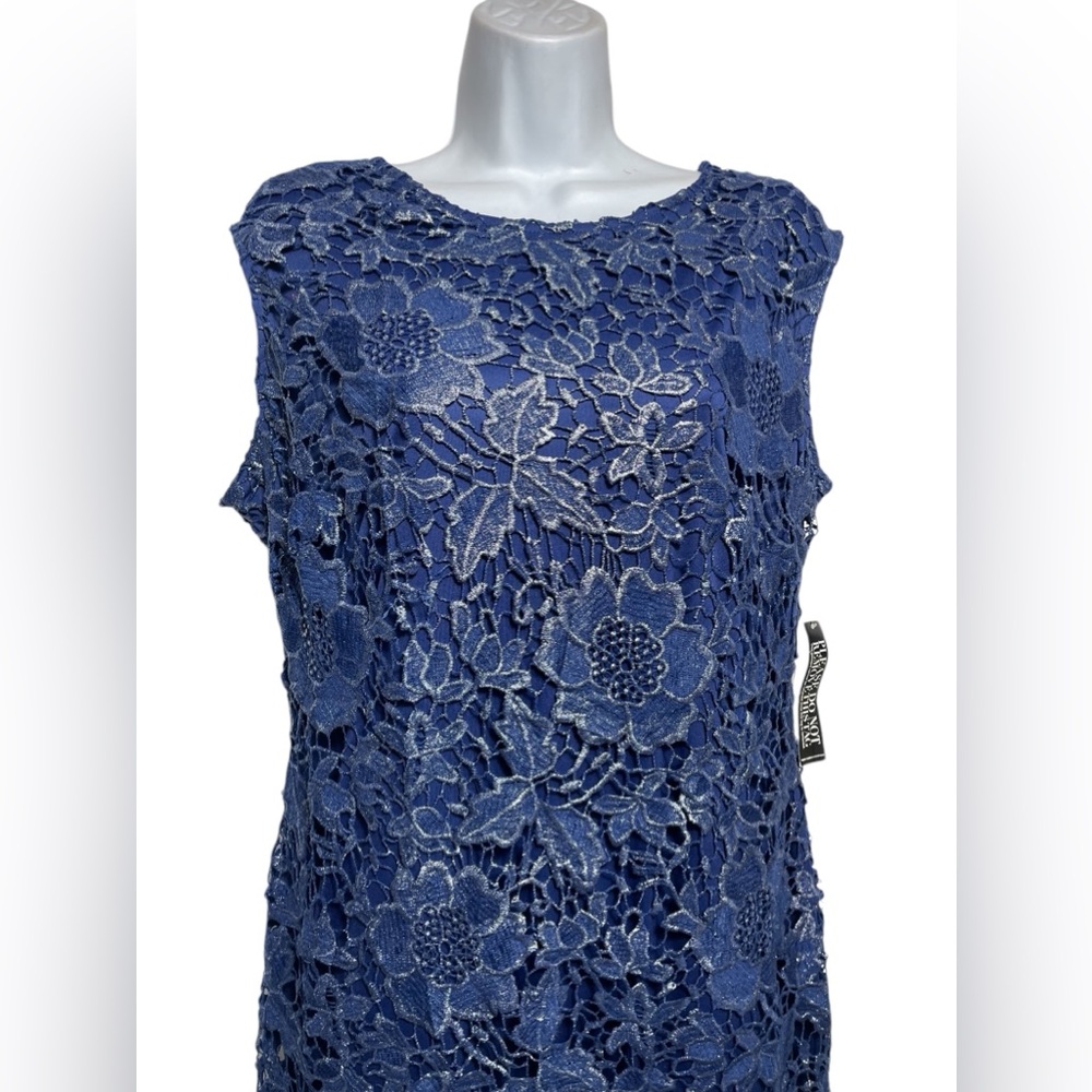 NWT Newβ York & Company dress size 12 stunning royal blue metallic sheath dress - Picture 4 of 13